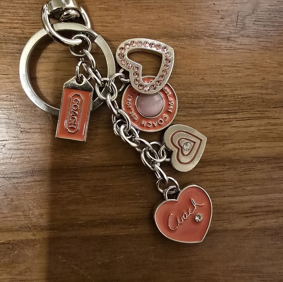 Coach Orange Heart Keychain - Picture 1 of 4